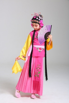 新款儿童戏服俏花旦京剧舞蹈服小花旦戏剧表演服装小红娘戏曲服装