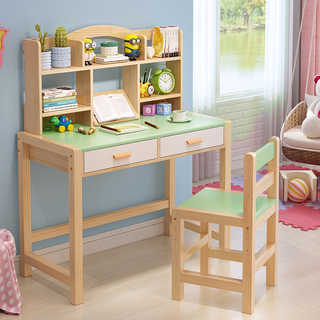 兒童學習桌書桌可升降實木寫字桌椅套裝小學生家用簡約課桌作業桌