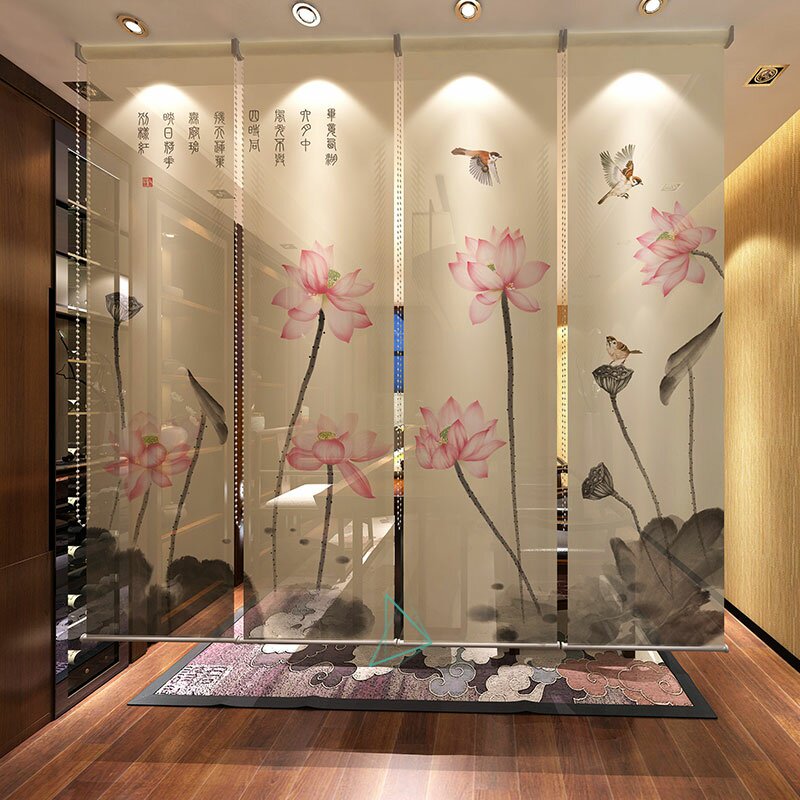 古风房间装饰品软帘隔断纱幔挡床的挂屏风窗卷帘隔断玄关客厅中式