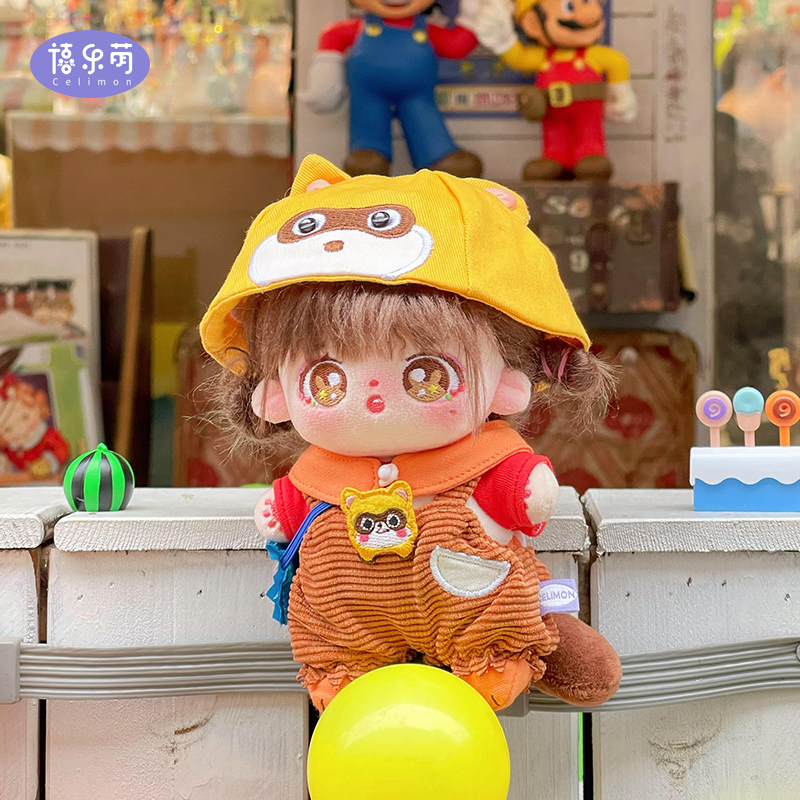 禧乐萌x小浣熊15cm棉花娃娃现货