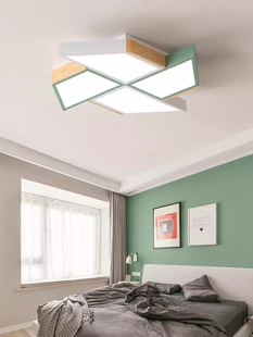 斯堪 纳维亚原木创意风车Led卧室吸顶灯餐厅护眼无闪烁儿童房灯