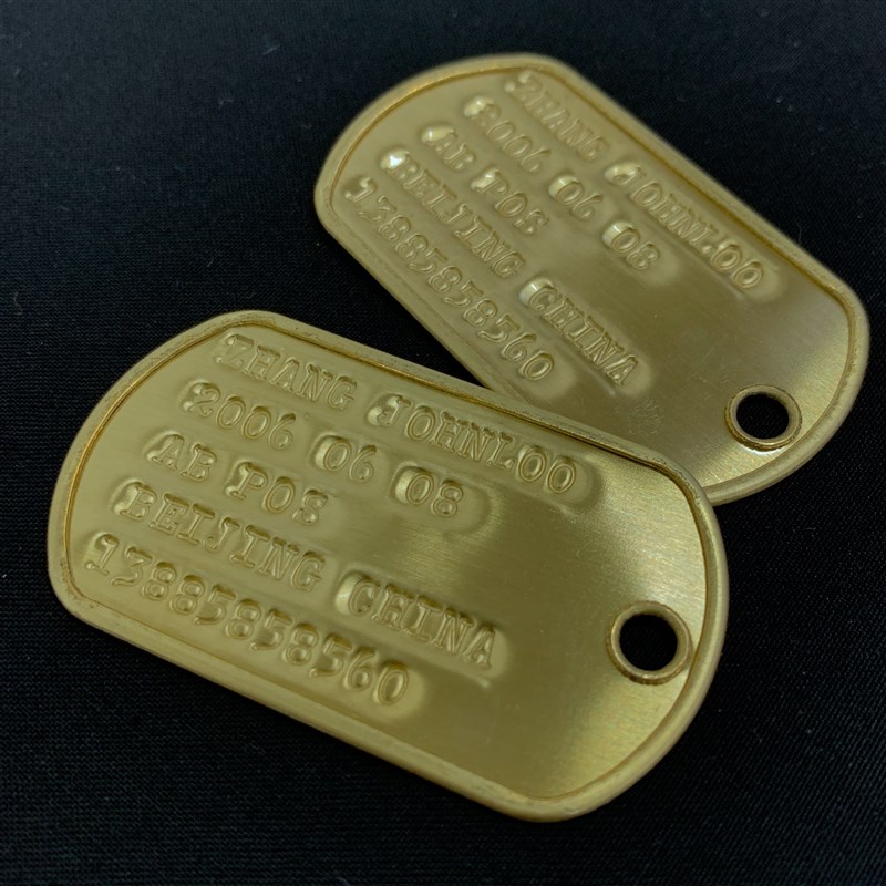 凸版美军身份牌一副2只配件全原版美军机器制作士兵牌姓狗牌