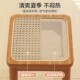 三梦实木藤编凳子家用可叠放餐桌板凳中古方凳透气餐凳简约高椅子