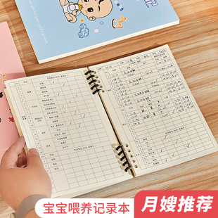 嬰兒喂養記錄本寶寶奶粉母乳喂養日記新生兒成長記錄日記本奶量輔食記錄表格母嬰護理日志日常生活作息手冊