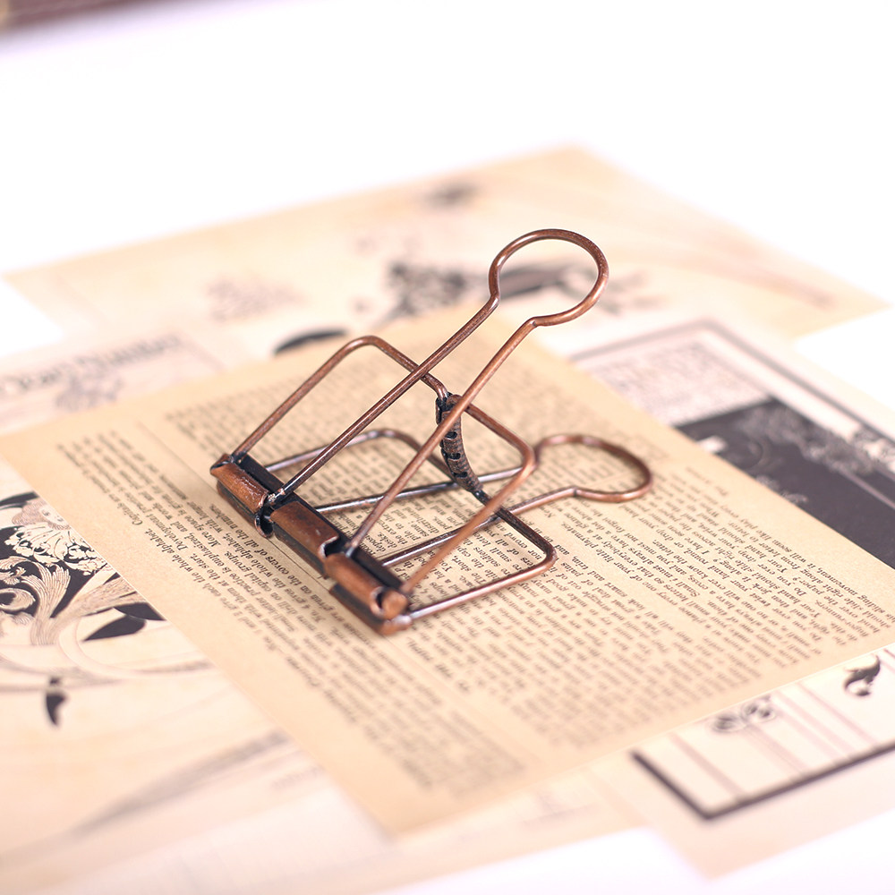 复古长尾夹大中小号燕尾夹文件夹子文具学生书夹子试卷夹大全金属