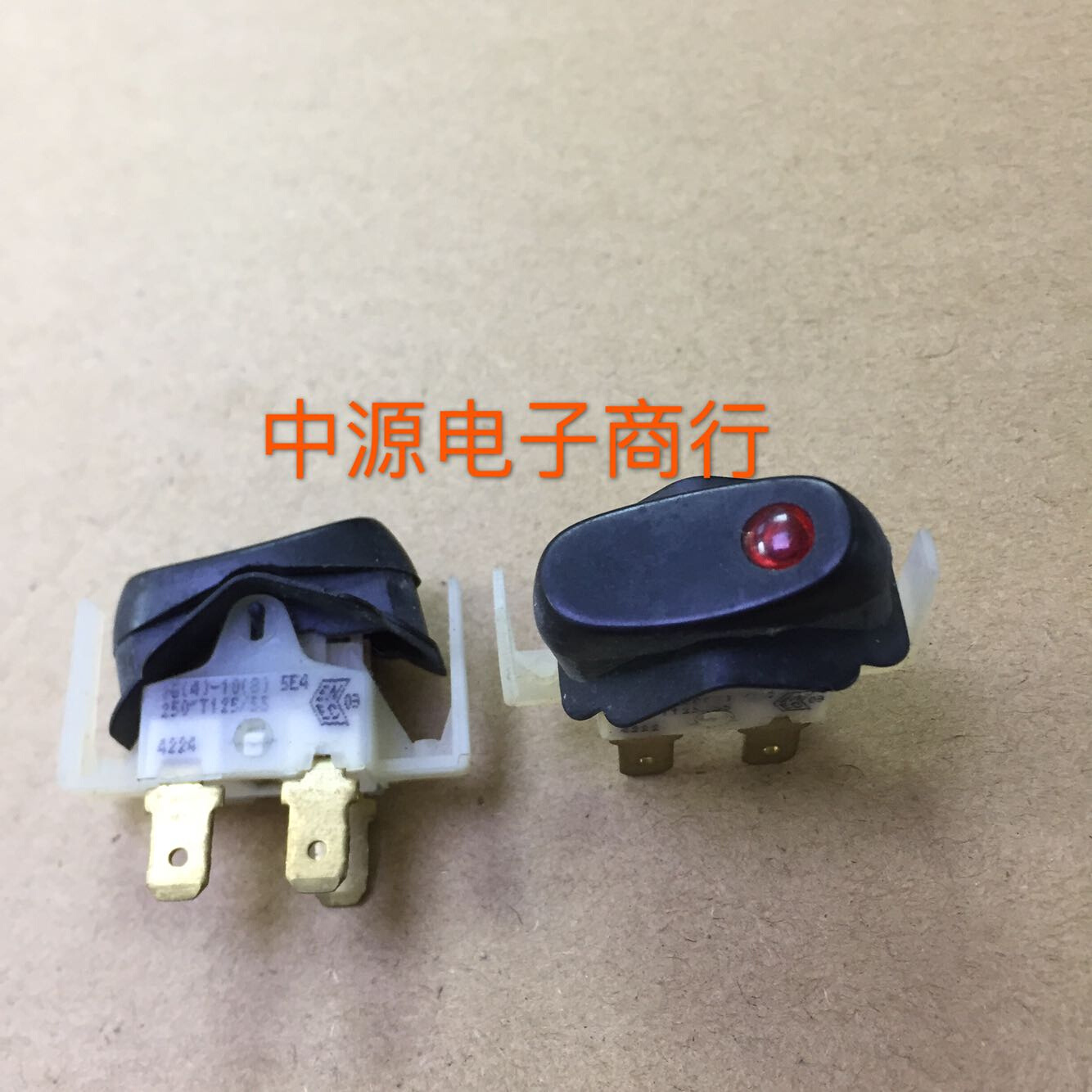 。进口电吹风机配件吹风筒翘板船型开关3脚2档带红灯拨动电源开关