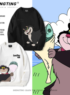 Lucifer路西法猫咪鲁斯佛周边圆领卫衣男女秋冬可爱宽松百搭上衣