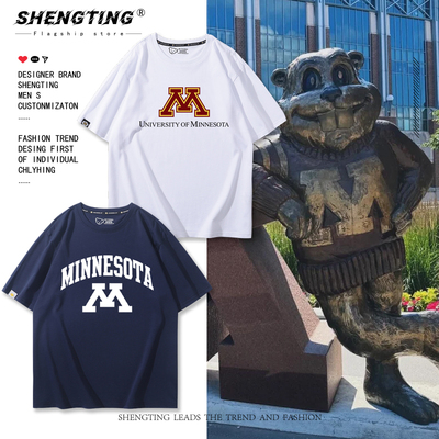 明尼苏达大学短袖t恤U of M衣服夏季校友会Minnesota纪念品校服潮