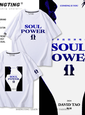 陶喆SoulPowerII演唱会衣服短袖T恤男女粉丝夏季纯棉宽松应援服潮