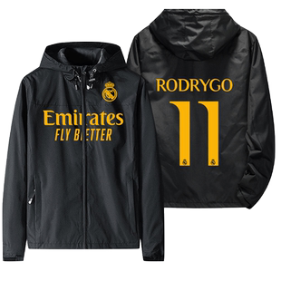 皇家马德里贝林厄姆莫德里奇维尼修斯外套足球队服连帽夹克男衣服