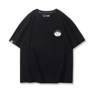 樱桃小丸子花轮同学T恤短袖男女情侣装夏装纯棉圆领宽松百搭上衣