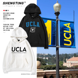 UCLA加州大学连帽卫衣男女洛杉矶分校纪念校服秋冬加绒百搭上衣潮