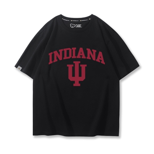 美国印第安纳大学Indiana学院风短袖T恤男女款夏季Vintage半袖潮
