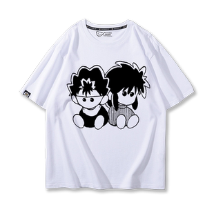 幽游白书周边浦饭幽助飞影T恤短袖动漫藏马秀一夏宽松纯棉半截袖