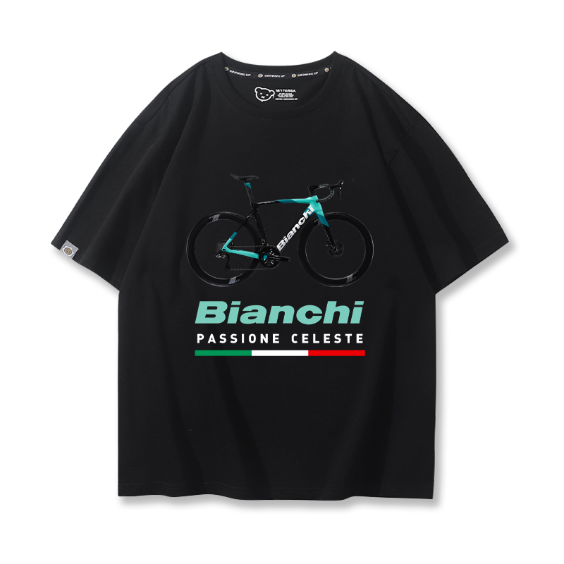 比安奇Bianchi环法自行车联名衣服骑行车队车店短袖男女T恤可定制