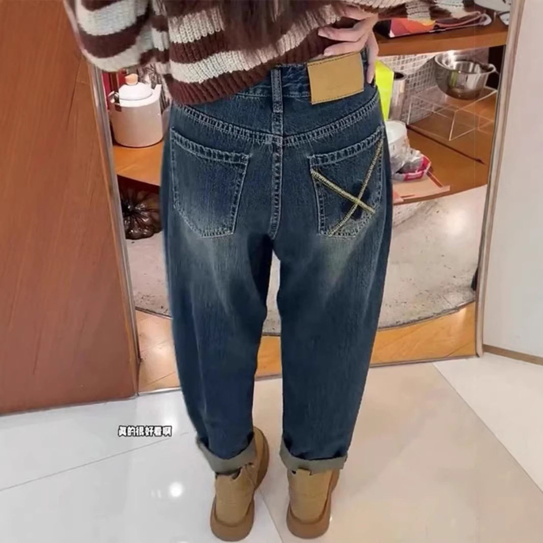 大码复古哈伦牛仔裤女2026秋季新款薄款胖mm宽松高腰老爹萝卜裤子,女装/女士精品,大码裤装,淘宝优惠券,粉丝福利购,淘宝优惠卷