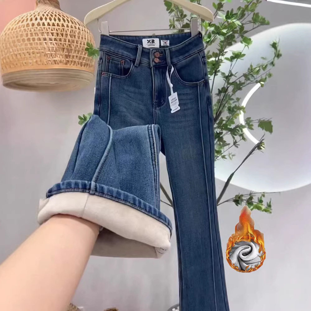 加绒加厚复古蓝微喇牛仔裤女春秋2026年新款百搭高腰显瘦喇叭裤子,女装/女士精品,牛仔裤,淘宝优惠券,粉丝福利购,淘宝优惠卷