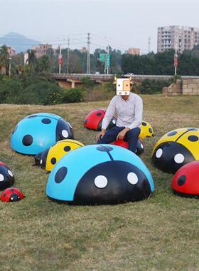 卡通瓢虫摆件户外玻璃钢昆虫雕塑园林景观小区幼儿园商场装饰美陈