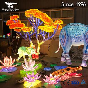 商业美陈展览展出仿真动物彩灯系列年新款花灯亮化春节促销