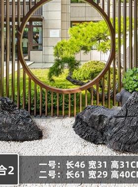 户外仿真假石头造景英德石玻璃钢青龙石雕塑落地摆件转角橱窗装饰