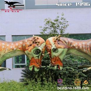 仿真恐龙模型仿真肿头龙碰碰龙场景布置摆件游乐园展览展出模具.