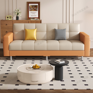 店小户型可折叠多功能两用布艺沙发 现代免洗猫爪皮沙发出租房服装