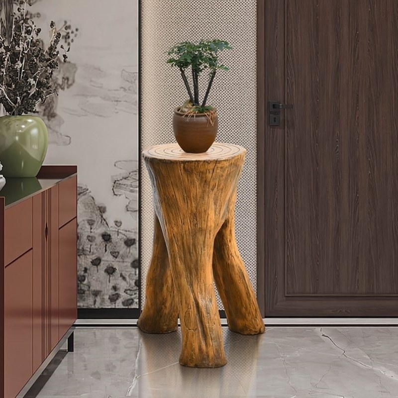 凳子置物架花架子中式鱼缸盆栽室内摆花根雕仿真家用花架客厅落地,收纳整理,阳台置物架,淘宝优惠券,粉丝福利购,淘宝优惠卷