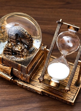 音乐盒同学八音盒定制学生儿童摆件桌面高级铁塔飘雪古风水晶球