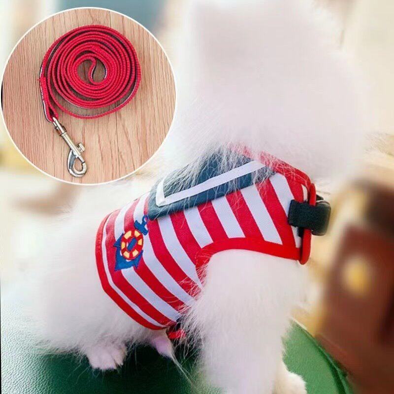 遛狗幼犬用品犬泰迪胸博美绳狗小型链子式贵宾牵引绳背心背带