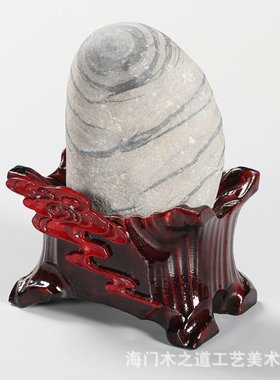 奇石石头泰山槽实木不规则底座带槽摆件挖免凹槽托架鹅卵石放万能