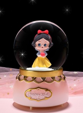 新款女生十岁音乐盒高级玻璃球生日礼物感八音盒梦幻水晶球独角兽
