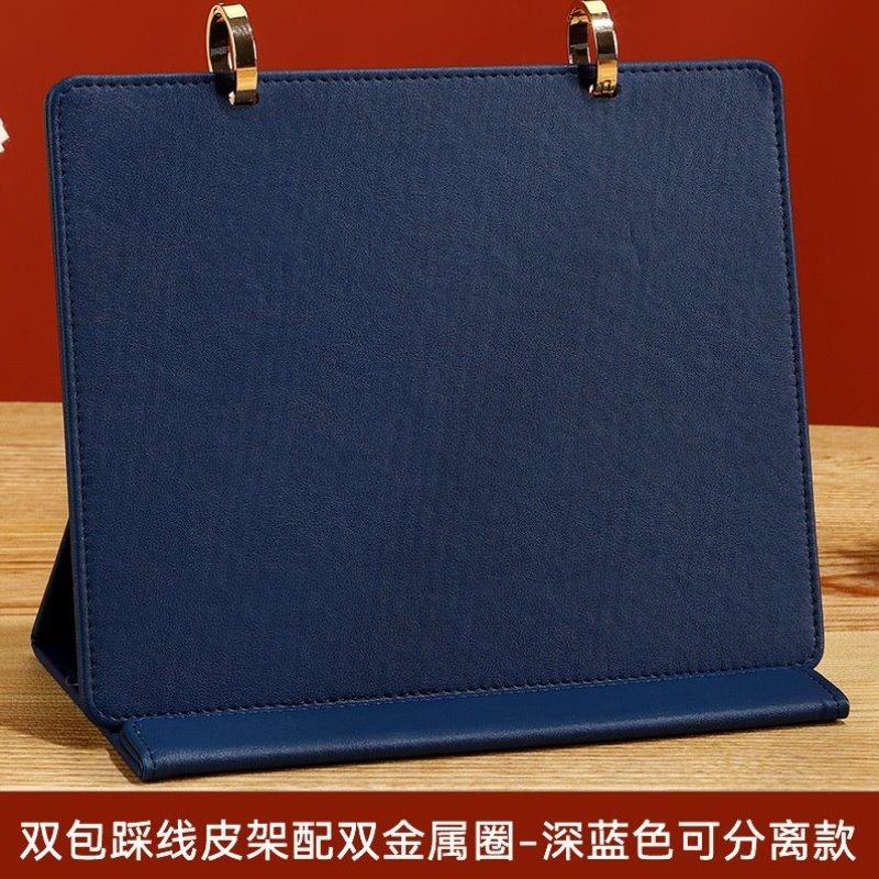 金色现货可计划台历形象桌面月历双环印制单架子架台历皮质创意