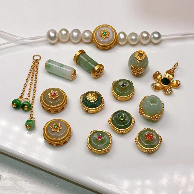 925银镀金花托散珠隔珠垫片半成品diy饰品水晶珠宝手链项链配件