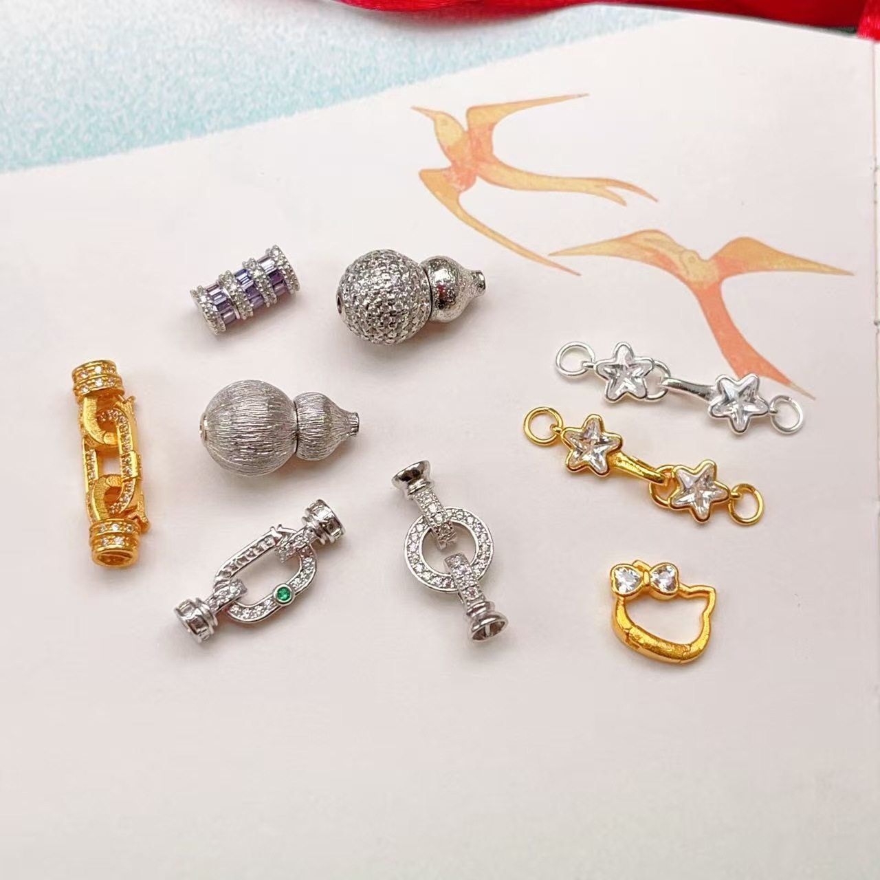 s925银镀金中国风古法葫芦扣星星螺丝扣DIY饰品手链项链配件,饰品/流行首饰/时尚饰品新,其他DIY饰品配件,淘宝优惠券,粉丝福利购,淘宝优惠卷