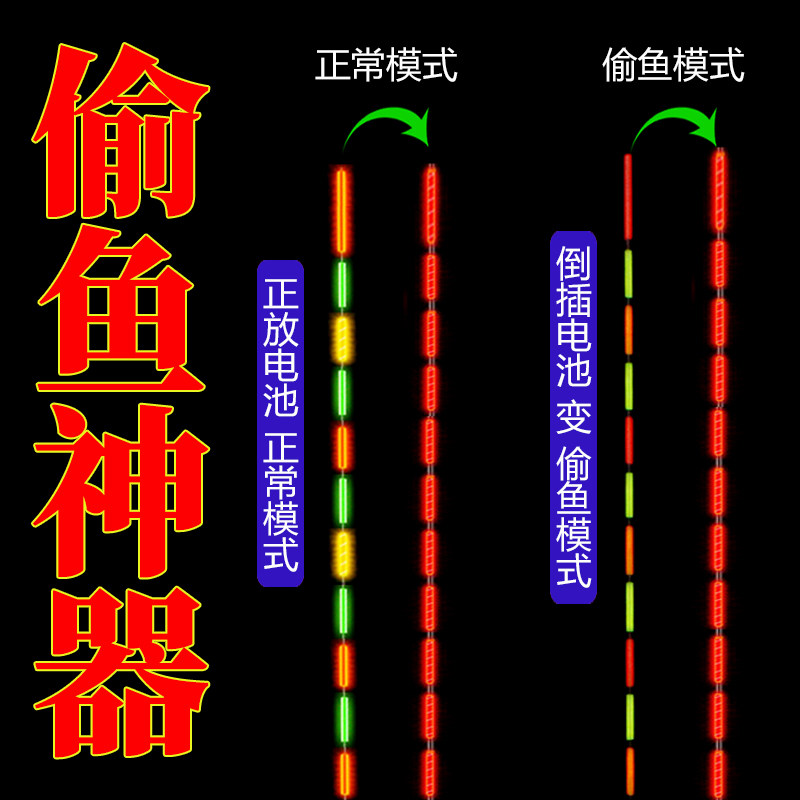 隐形偷鱼神器 咬钩变色夜光漂电子漂