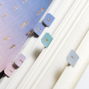 烫金日期月份标签索引贴标记书签指示贴日记本莫兰迪贴纸分类页码