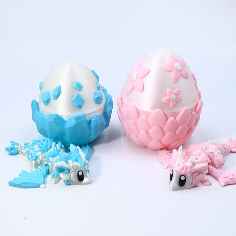 3D打印樱花水晶龙玩具彷真恐龙模型儿童龙蛋礼物桌面摆件创意礼物