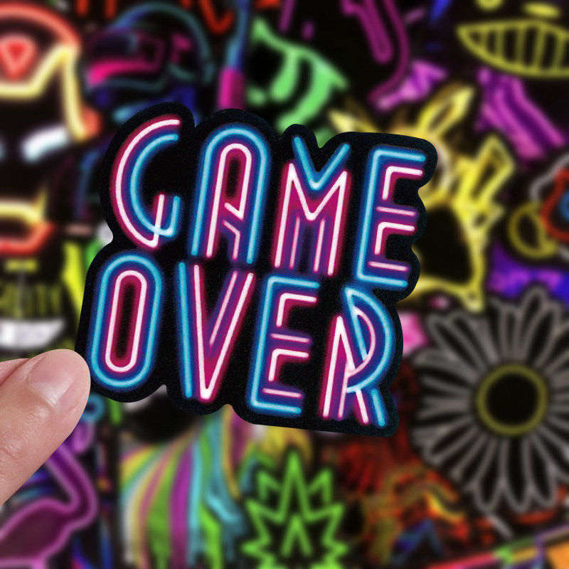 复古霓虹灯贴纸原宿手帐100张ins风杯子相册手机壳电脑装饰DI