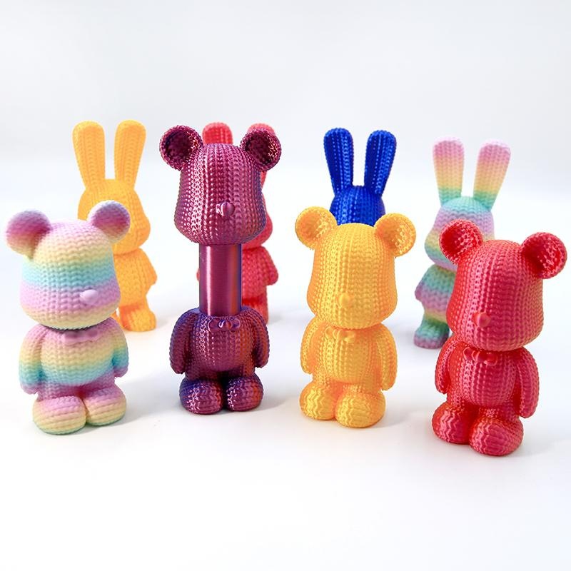 3d打印针织旋转兔子小熊玩具摆件模型手办解压螺旋锥儿童礼物大全