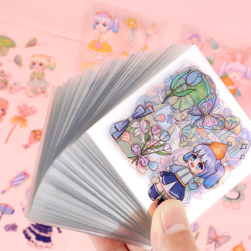 可爱少女卡通可爱手账贴纸贴画