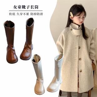女童靴子长筒靴儿童2025新款长靴子高筒春款皮靴洋气鞋女孩靴秋冬