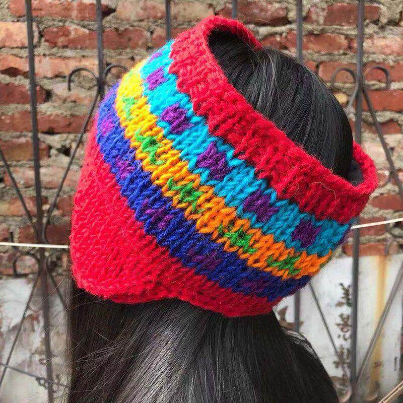 尼泊尔发带尼泊尔羊毛复古发带毛线加绒秋冬保暖网红护耳发带北欧