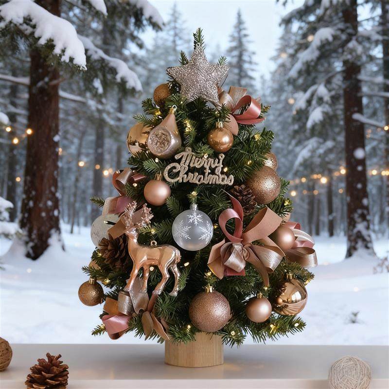 桌面圣诞树摆件小型迷你diy2025新款圣诞节家用装饰品场景布置