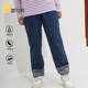 胖女童牛仔裤 春秋 宽松卡通长裤 中大童加肥加大休闲裤 偏胖女孩大码