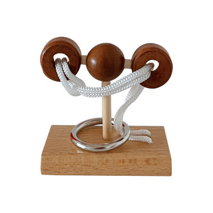 木制益智玩具拓扑解绳游戏立柱解绳解环智力玩具积木解绳套装