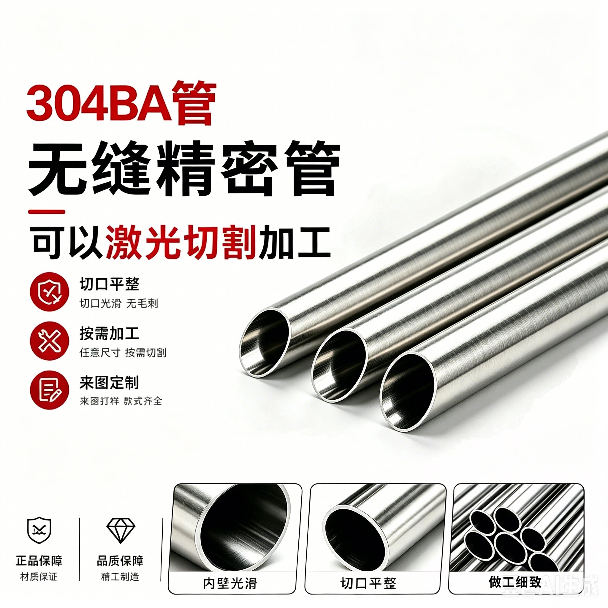 304不锈钢BA无缝管食品级卫生管 316L EP钢管 内外光亮洁净卡套管