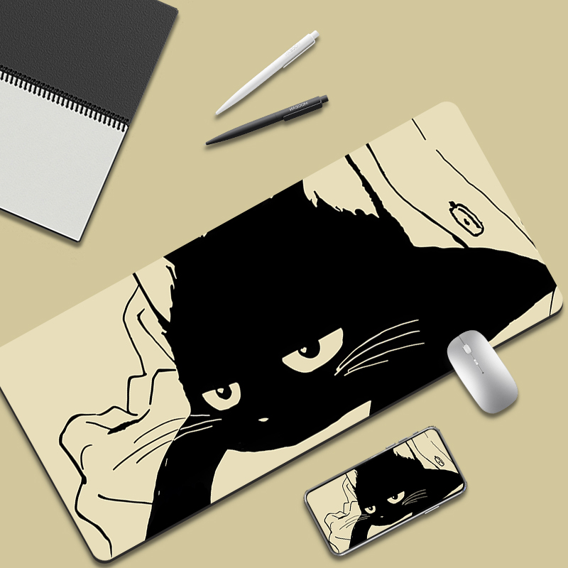 猫咪鼠标垫超大号护腕办公桌垫女生可爱电脑键盘垫卡通书桌垫定制