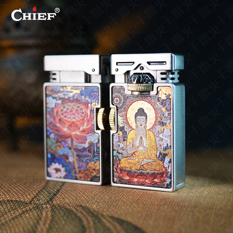 首领打火机珐琅彩绘如来佛