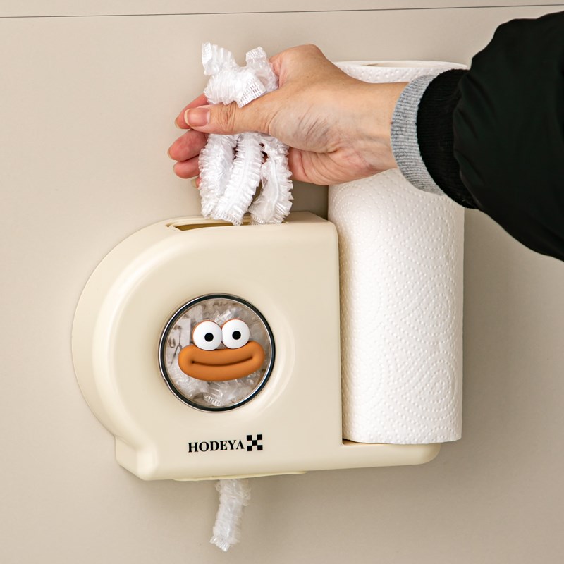 多功能保鲜膜套罩收纳盒壁挂抽取式家用厨房冰箱免打孔保鲜袋盒子