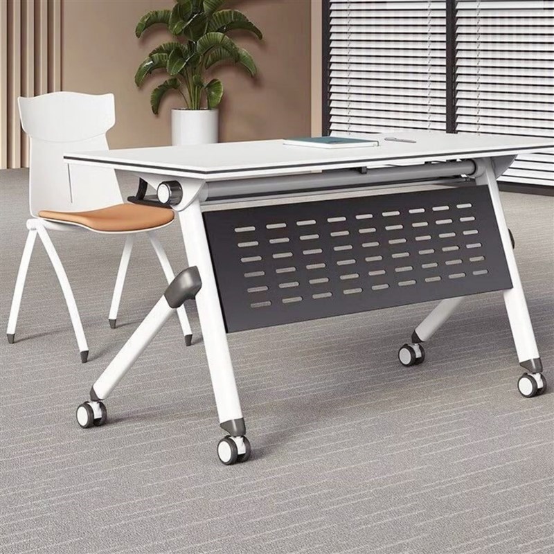 新型折叠桌腿承重支架桌子万向轮移动底座办公电脑桌脚架子带滑轮